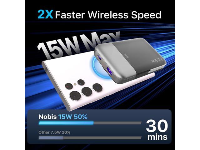NOBIS for Magsafe Battery Pack 10000mAh, Dual-Foldable Wireless Magnetic Power Bank with LED Display Magnetic Portable Charger 22.5W PD Fast...