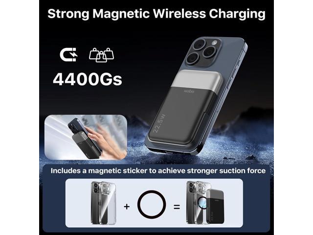 NOBIS for Magsafe Battery Pack 10000mAh, Dual-Foldable Wireless Magnetic Power Bank with LED Display Magnetic Portable Charger 22.5W PD Fast...