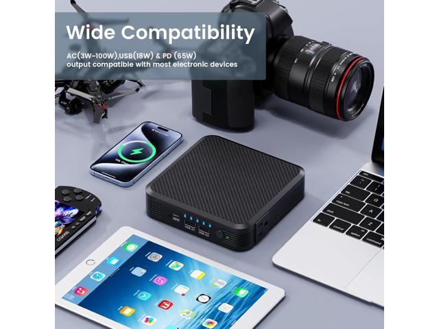 Portable Laptop Power Bank 100W AC Outlet, 72Wh/20000mAh with 65W PD USB C Portable Laptop Charger, External Battery Pack for MacBook, Notebooks,...