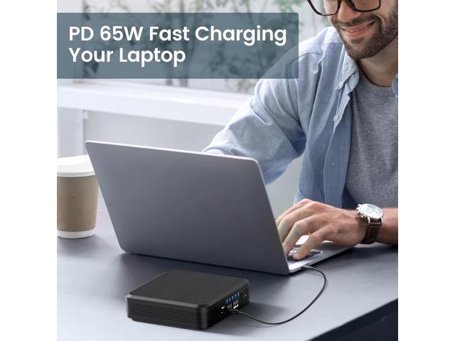 Portable Laptop Power Bank 100W AC Outlet, 72Wh/20000mAh with 65W PD USB C Portable Laptop Charger, External Battery Pack for MacBook, Notebooks,...