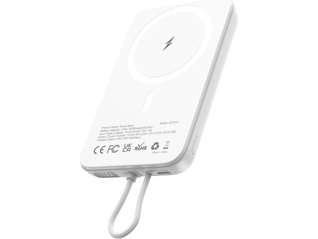 AsperX Magnetic Power Bank, 10,000mAh Wireless Portable Charger with 15W Max Fast Charging, Battery Pack with USB-C Cable for iPhone 16/15 Series,...