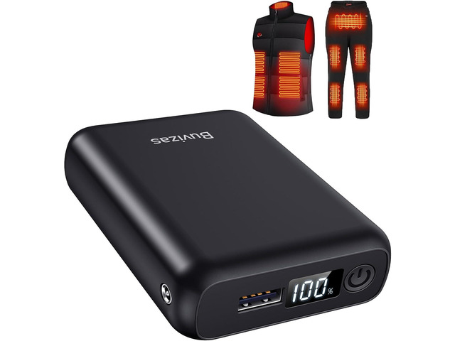 7.4V 18400mAh Heated Vest Battery Pack, Portable Battery Pack for Heated Vest Compatible with ORORO, Power Bank for Heat Jacket for Sevdiea, for...