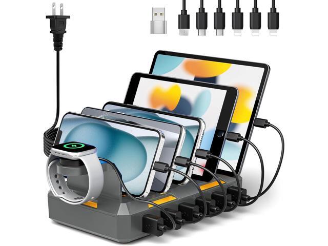 Charging Station for Multiple Devices, Honcila 50W Multiple Charger Station Charging Dock for iPhone iPad Cell Phone Tablet and More - 6 Port Multi...