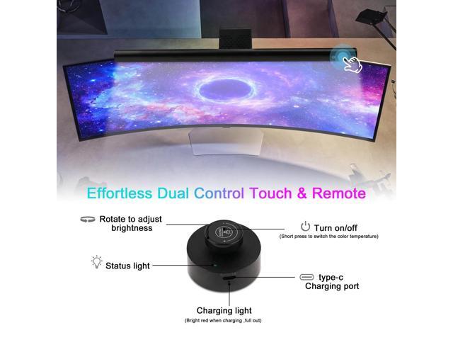 SOEWIOU Computer Monitor Lamp, Screen Monitor Light Bar for Eye Caring, Dimmable Lamp Bar, Touch Control, No Glare Space Saving Home Office Desk Lamps