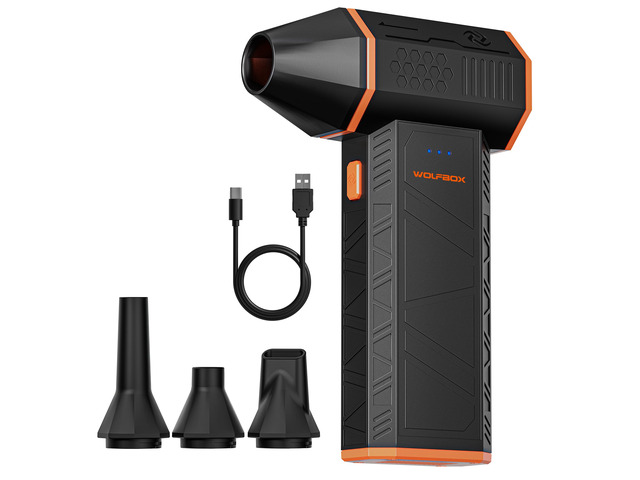 WOLFBOX MegaFlow 50 Compressed Air Duster-110000RPM Super Power Electric Air Duster, 3-Gear Adjustable Mini Blower with Fast Charging, Dust Blower...