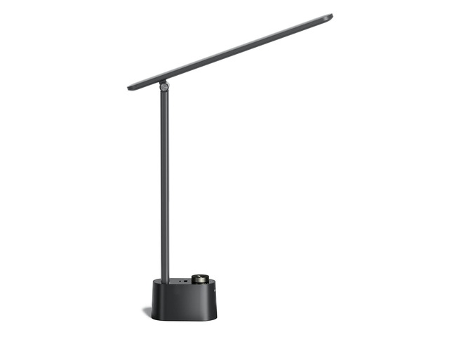 HWT-H01 LED Desk Lamp, Foldable & Stepless Dimmable, Black Sunturalux Eye-Caring Desk Light with Charging Ports, Modern Table Lamp, Reading Lamp...