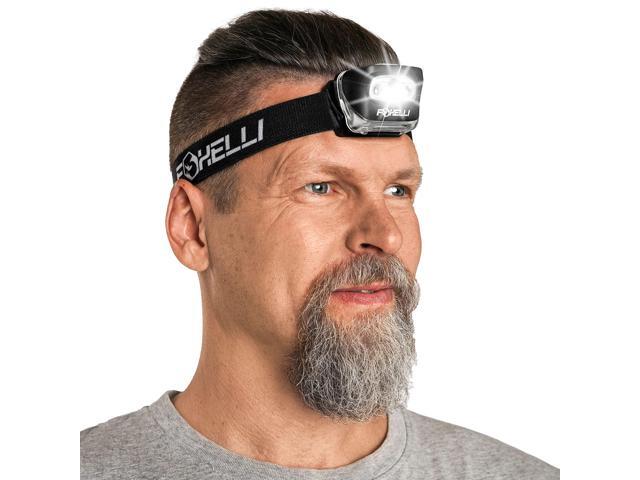 _Mega Brand LED Headlamp Flashlight for Adults & Kids, Running, Camping, Hiking Head Lamp with White & Red Light, Comfortable Headband, Lightweight...