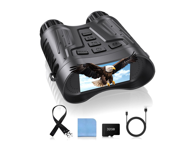4K Night Vision Binoculars with Video Recording for Men, for Dad & Husband, 3.2' HD Display, 8X Zoom, 32GB Card,Gifts for Valentines Day, Birthday,...