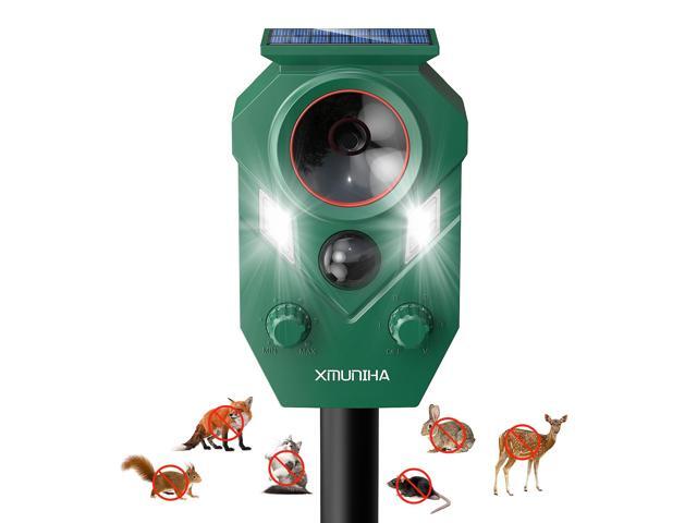 _Mega Brand Solar Ultrasonic Animal Repellent Outdoor, Deer Repellent for Yard with RIP Sensor, IP65 Waterproof Squirrels Repeller, Effective...