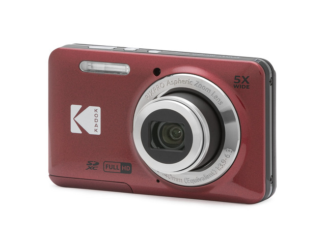 PIXPRO FZ55 16MP Compact Digital Camera, 5X Optical Zoom, Red 1080p Full HD Video, 28mm Wide Angle Lens, 2.7 Inch LCD, Point and Shoot, Vlogging...