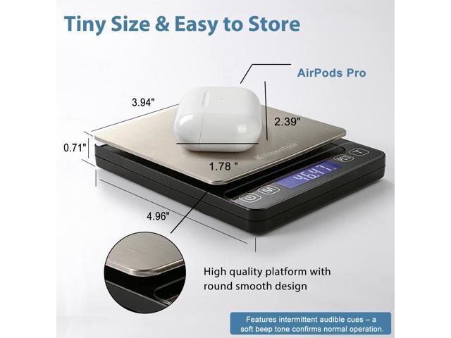 SOEWIOU Digital Kitchen Scale - 500g/0.01g High Accuracy Precision Multifunction Food Meat Scale Small Scale Jewelry Lab Carat Powder Scale with...