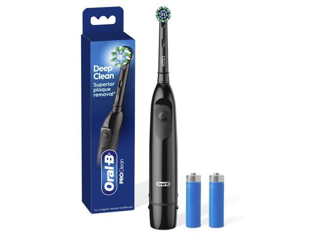 _Mega Brand Pro 100 CrossAction, Battery Powered Toothbrush, Black, 1 Count (Pack of 1)