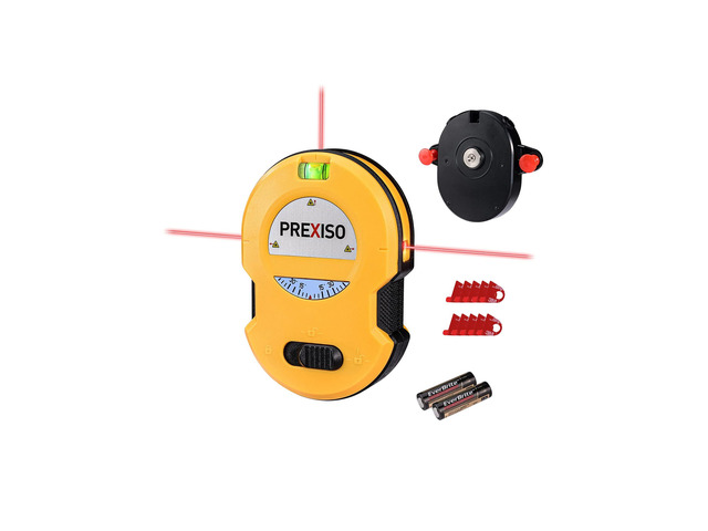 Multi Surface Laser Level LED Light Vial, 30Ft Cross Line Laser Clear Horizontal & Vertical Lines, Wall Mount, 2 Pins, 10 Sticker, 2 AA Batteries...