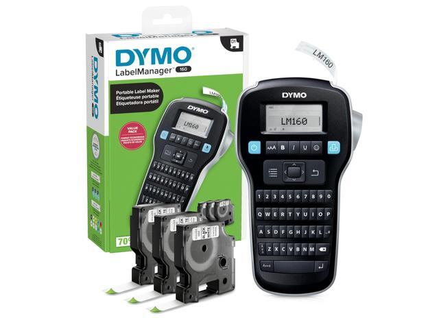 LabelManager 160 Label Maker Bundle with 3 D1 Label Cassettes, Portable Handheld, QWERTY Keyboard, One-Touch Smart Keys, Large Display, Home &.
