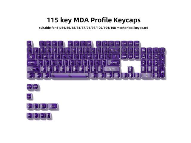 Womier Purple Clear keycaps,Transparent keycaps 60 75 100 Percent,Crystal keycap Set,Shine Through Key caps Ceramic Style,MDA Profile Keyboard Key...
