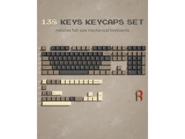 Womier Double Shot PBT Keycaps Set 138 Keys, Cherry Profile Custom Keycaps 60 65 75 100 Percent for 61/64/68/84/87/100/104/108 Retro Gaming...