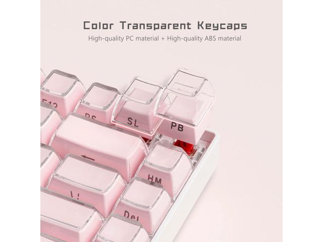 Womier Jelly Keycaps-Lusterfly Cute Keycaps Pink 60 65 75 100 Percent, Side Printed Elegant Key caps Custom113 Keys, OEM Profile for...