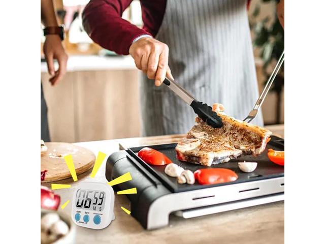 SOEWIOU 1 Package of Small Digital Kitchen Timers - Countdown & Count-Up Functions, Magnetic Back, Perfect for Cooking & Baking