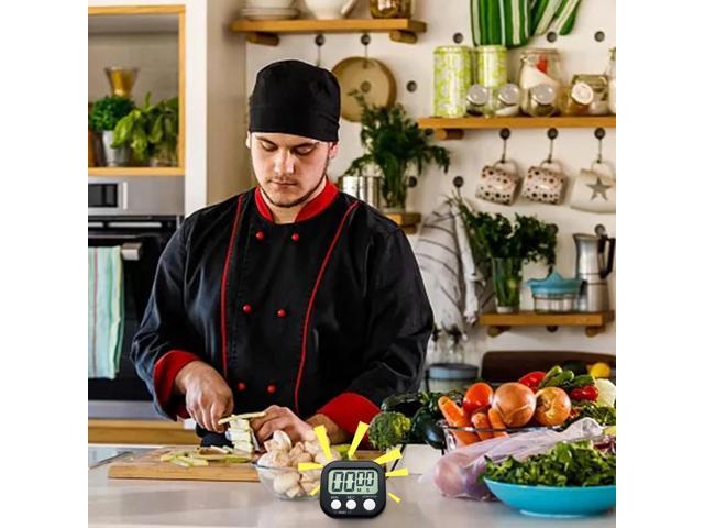 SOEWIOU 1 Package of Small Digital Kitchen Timers - Countdown & Count-Up Functions, Magnetic Back, Perfect for Cooking & Baking