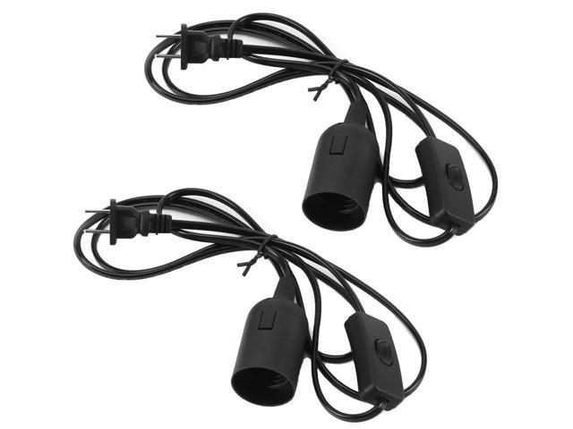 SOEWIOU 2 Pcs E26/E27 LED Light Socket with 5.9FT Extension Cord, On/Off Switch, US AC Power Plugs for Pendant Lighting Bulb Lamp - Kitchen,...