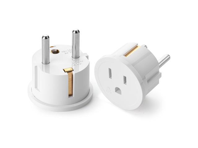 _Mega Brand European Travel Plug Adapter, 2 Pack, Type E/F, European Plug Adapter, US to Europe Plug Adapter, Adapter for Europe Plug, US to EU.