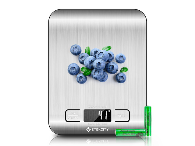 Food Kitchen Scale, Digital Grams and Ounces, 11lb