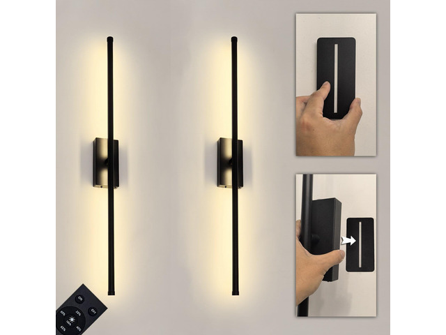 Peel and Stick on Battery Operated Wall Sconces Set of 2 Easy Install No Drilling Sconces, Wireless Rechargeable Adhesive Wall Lights for Pictures,...