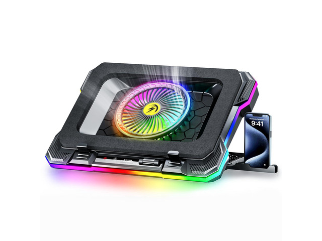 RGB Gaming Laptop Cooling Pad with 5.5' Turbo Fan