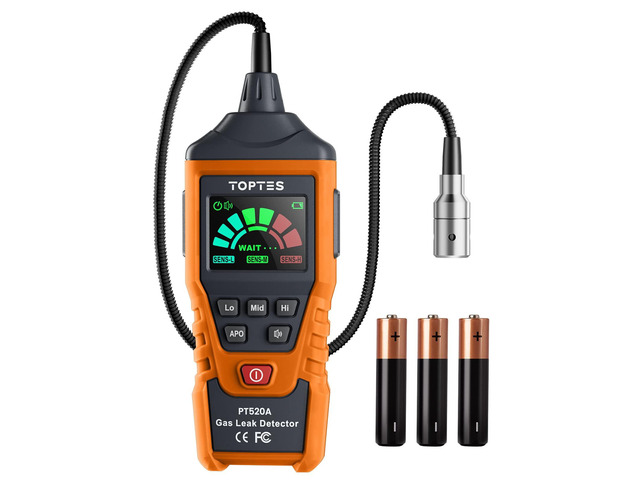 PT520A Natural Gas Detector, Gas Leak Detector with 17-Inch Gooseneck, Locating The Source Like Propane, Methane, and Butane for Home and RV...