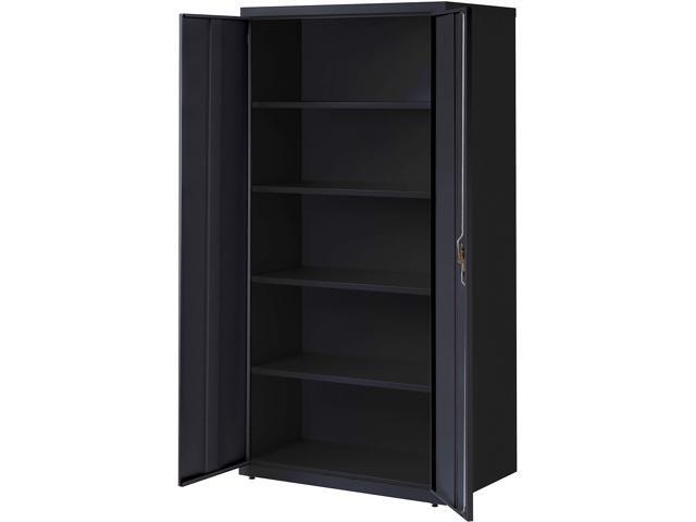 Lorell Storage Cabinet - 24' x 36' x 72' - 5 x Shelf(ves) - Hinged Door(s) - Sturdy, Recessed Locking Handle, Removable