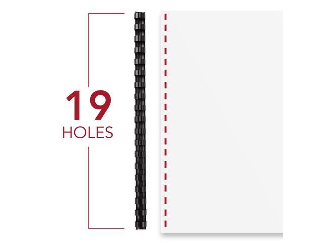 Mead CombBind Binding Spines/Spirals/Coils/Combs, 3/4', 150 Sheet Capacity, Black, 125 Pack (4000136)