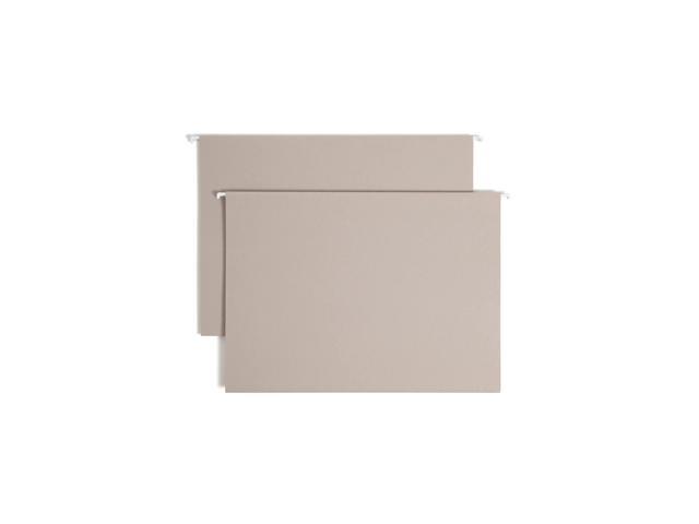 Smead TUFF Extra Capacity Box Bottom Hanging Folder, 3' Expansion, 1/3-Cut Easy Slide Tab, Legal Size, Steel Gray, 18 per Box (64341)