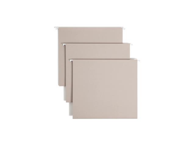 Smead TUFF Extra Capacity Box Bottom Hanging Folder, 3' Expansion, 1/3-Cut Easy Slide Tab, Letter Size, Steel Gray, 18 per Box (64241)