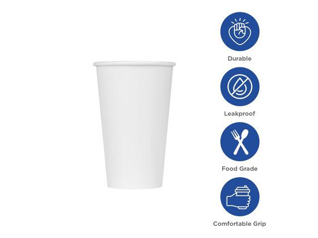 Karat 16 oz Paper Coffee Cup [1,000 ct] White Disposable Cup for Hot/ Cold Drinks and Beverages 90mm (C-K516W)