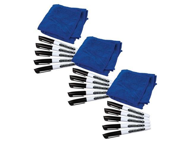 Teacher Created Resources Dry Erase Pens & Microfiber Towels Fine Tip Black 5