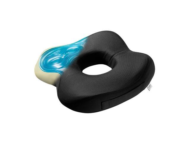 Office Seat Cushion, Premium Lumbar Support, Memory Foam, Gel Filling, Ergonomic Comfort Chair, Use in Car, at Desk, Home, Back, Hip Sciatica...