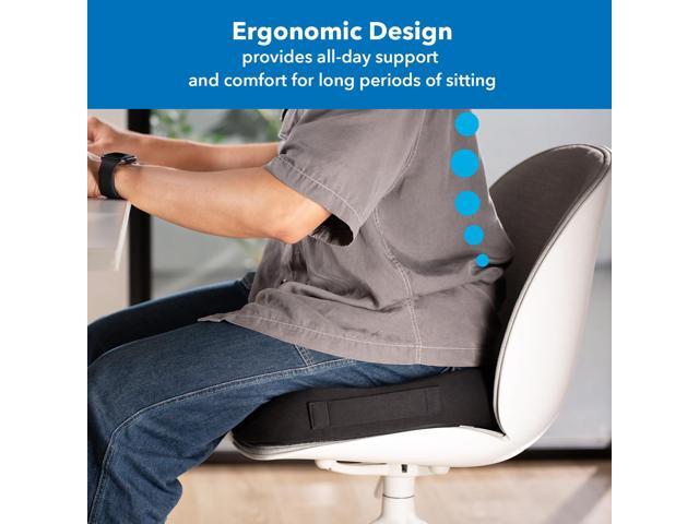 Mount-It! Office Seat Cushion, Premium Lumbar Support, Memory Foam, Gel Filling, Ergonomic Comfort Chair, Use in Car, at Desk, Home, Back, Hip...