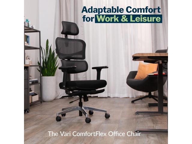 Vari ComfortFlex Office Chair - Ergonomic Chair with Dynamic Lumbar Support - Adjustable Headrest and Retractable Leg Rest - Fully Customizable for...