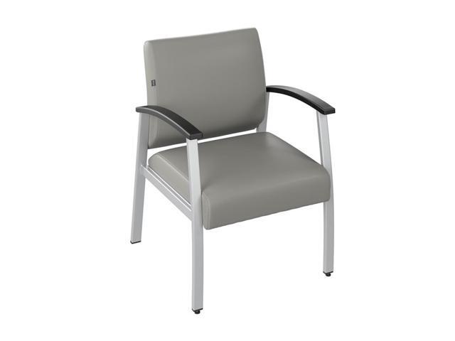 Bush Business Furniture Arrive Waiting Room Guest Chair with Arms in Light Gray Vinyl, Reception Area Seating for Office and Lobby
