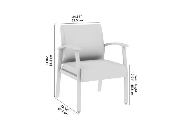 Bush Business Furniture Arrive Waiting Room Guest Chair with Arms in Black Vinyl, Reception Area Seating for Office and Lobby