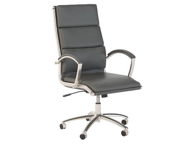 Bush Business Furniture Modelo High Back Leather Executive Office Chair in Dark Gray