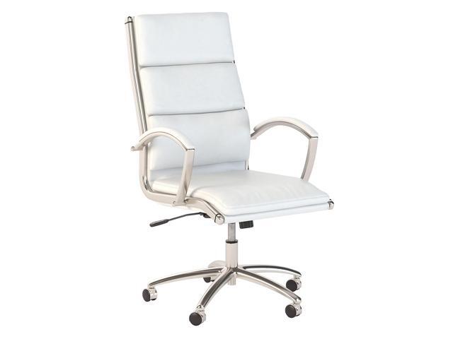 Bush Business Furniture Modelo High Back Leather Executive Office Chair in White