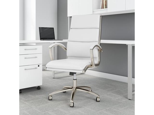 Bush Business Furniture Modelo High Back Leather Executive Office Chair in White