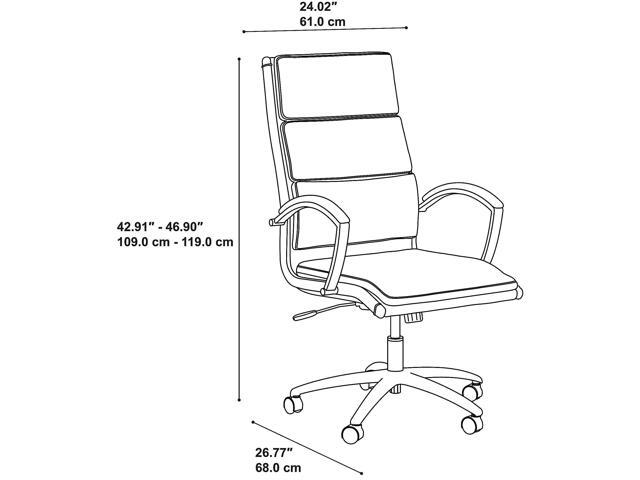 Bush Business Furniture Modelo High Back Leather Executive Office Chair in White