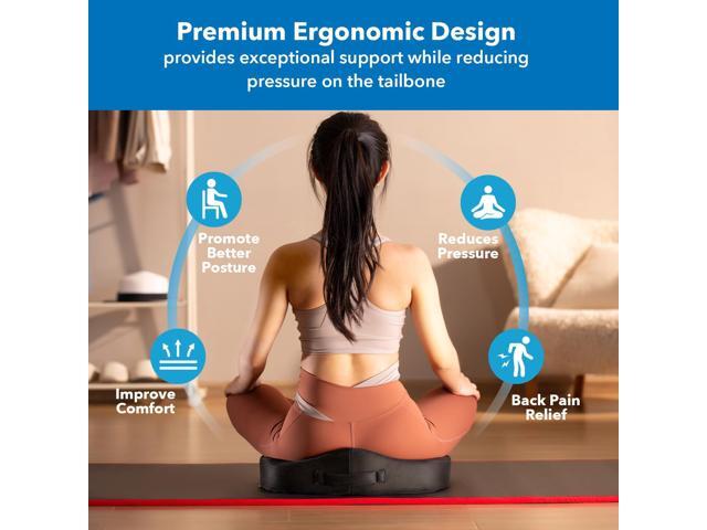 Mount-It! Office Seat Cushion, Premium Comfort Chair Lumbar Support, Memory Foam, Gel Filling, Ergonomic for Car, Desk, Back Hip Butt Tailbone...
