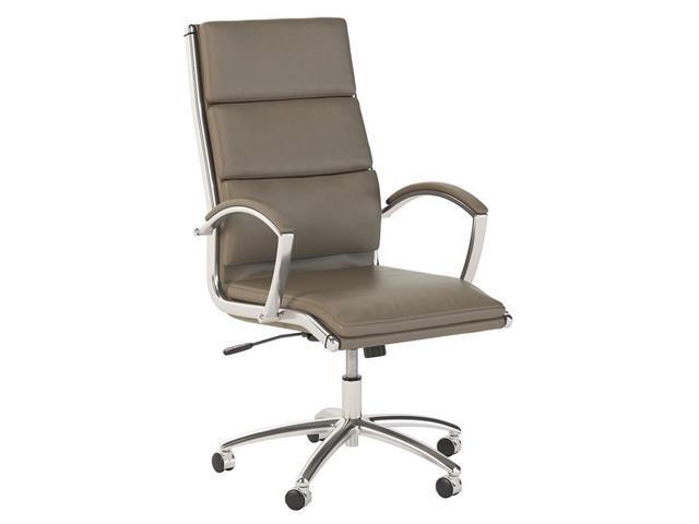 Bush Business Furniture Modelo High Back Leather Executive Office Chair in Washed Gray