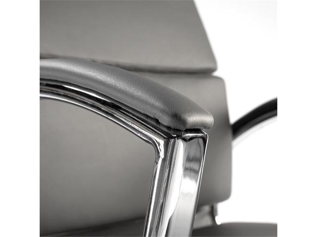Bush Business Furniture Modelo High Back Leather Executive Office Chair in Washed Gray