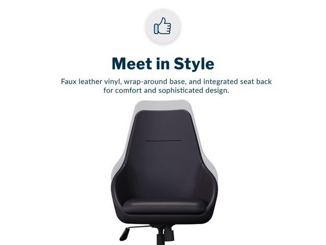 Vari High Back Conference Chair (VariDesk) - Leather Seating for Computer Desk or Meeting Table - Rolling Chair with Wheels - Modern Office...