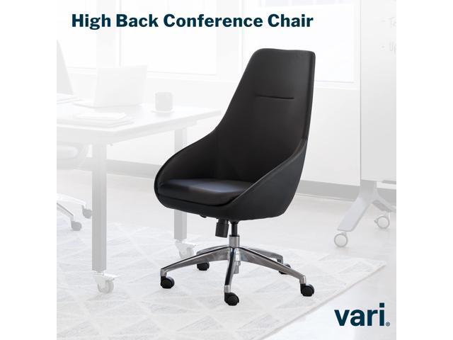 Vari High Back Conference Chair (VariDesk) - Leather Seating for Computer Desk or Meeting Table - Rolling Chair with Wheels - Modern Office...