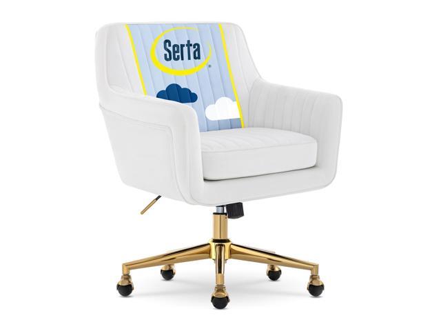 Serta Ashleigh Modern Office Chair, Channel-Tufted Design, Pocket Coil Seat Cushion, Stylish Mid-Century Accent Armchair, Women's Vanity or...